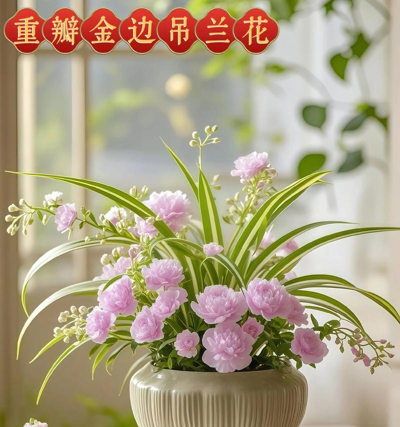 如何区分金边吊兰与其他植物？（通过观察叶片、生长习性和花朵特征来判断）